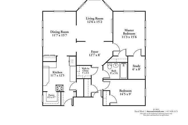 floorplan - Large, sunny 2-bedroom in prime Mid-Cambridge Location:  No Fee! Condo