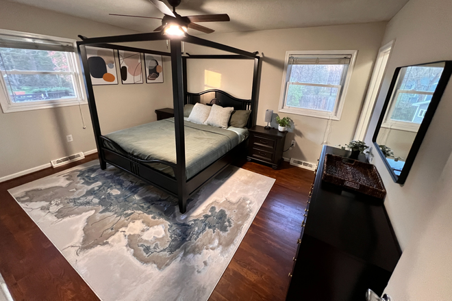 Bedroom_1 - Spacious 3,000+ SF College Park Home: Huge Yard, Fire Pit & Bonus Rec Level, 5 Min to Campus