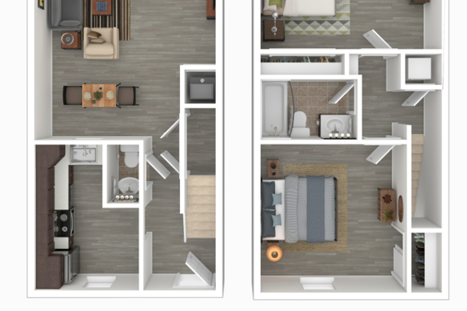 Floorplan of townhouse, bottom room for lease - Terrace View Townhouse, close to campus!