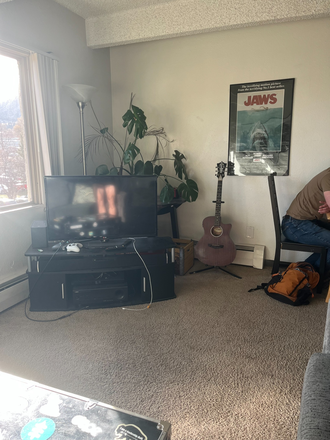 View of TV from Couches - Creekside Apartments