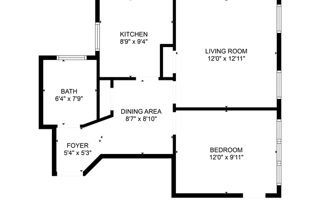 Floorplan - Spacious NO FEE 1 bedroom WITH PORCH! Heat/Hot water incl, floorplan available, Ref #275437539 Apartments