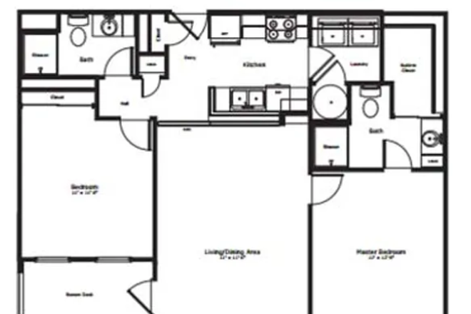 floor plan - Ivy 2B2B Apartments