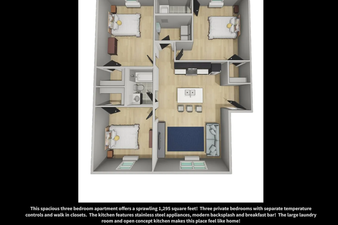 3 bed 2 bath, the room for lease is the one closest to living area - West Ridge Flats, Take over lease for 1 fully furnished bedroom available in a 3 bed 2 bath