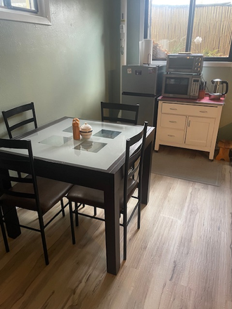 Dining area - Large basement studio in quiet private home