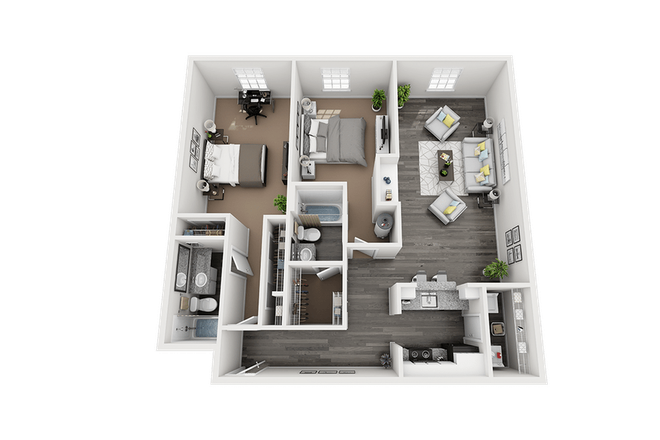 Floorplan - 2 bed/2 bath (First Room) Apartments