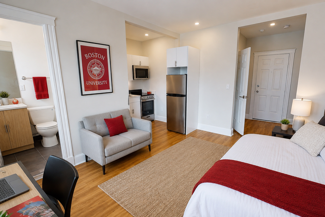 1 - BU South Campus Renovated Studio for rent 9/1 No Fee Being renovated over the Summer