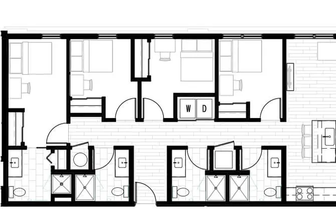 It is the room farthest from the living room! - West & Wright (Room 804D) Apartments