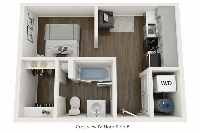 layout - Bright Furnished 1B1B Summer Sublease, 10 Min to PMU