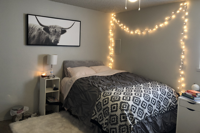 Bedroom - Eagles Nest Apartments. Half a block away from the center of campus/Student Union!