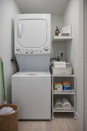 stackable washer and dryer - 2-BR, 2-BA apartment near Drexel and UPenn - Backyard - Avail 7/1/26