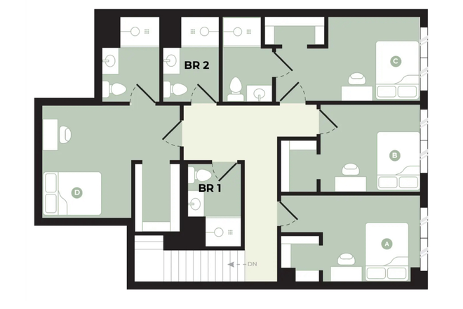 Room D with attached bathroom - Private Room in Hub
