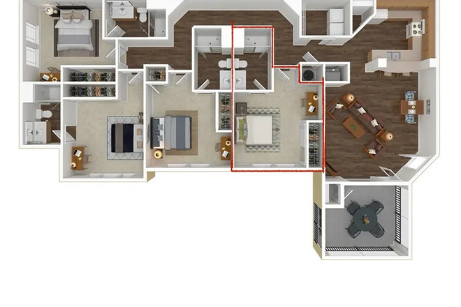 Floor Plan - Sublease at Forest Lake Off-Campus Student Housing Apartments