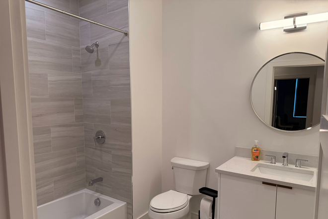 bathroom - 1 - Fully furnished 1 bedroom 1 bath in a 2 bedroom 2 bath apt in Sommerville/Cambridge border