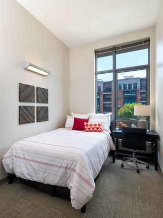 Bedroom - Nine East 33rd Apartments, furnished, directly across from campus, in-unit laundry, dish-washer
