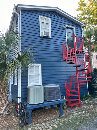 Rear entrance next to parking - Large historic 2BR, walking distance to MUSC, reserved off-street parking Duplex