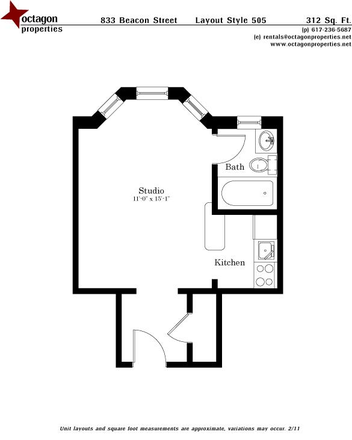 floorplan - Nicely located studio near BU! Apartments