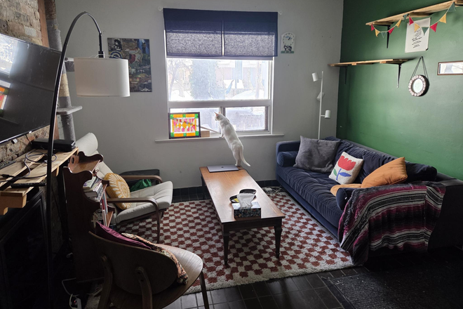Living Room - 1 furnished basement bedroom with laundry in Bloordale