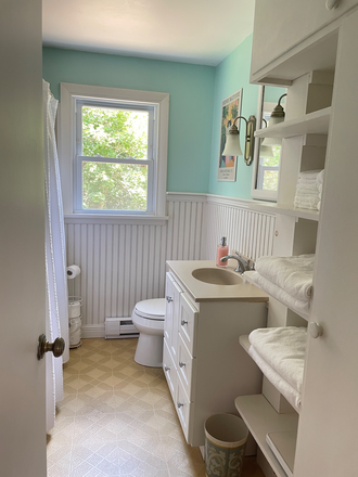 Bathroom has built in storage (original to home) - Cozy Westerly 2 bedroom House