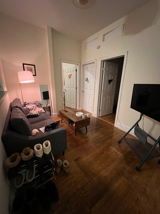 Living Room with couch, table, lamp, and TV - Available May 1st!!! 105 Peterborough St, Fenway- 1 bed available! Apartments