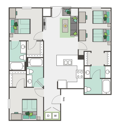 Floor Plan - Lease Transfer at North 116 Apartments Available!
