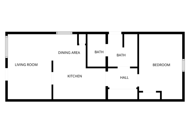 Floorplan - Home for Rent on San Francisco Street: 1 bed, 1 bath, zoned Community Commercial