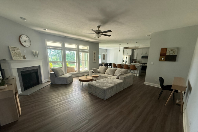 Living Room - Brand-New Fully Furnished Home Near Purdue — $1,200 All-Inclusive