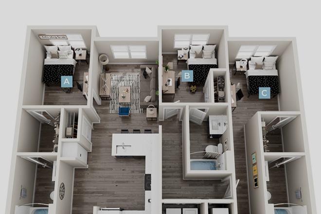 Cedar I - 3x3 - The Standard at Four Corners Cedar I - 3x3 Apartments