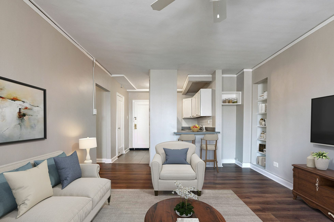 Westbury Living Room and Kitchen - Westbury Apartments