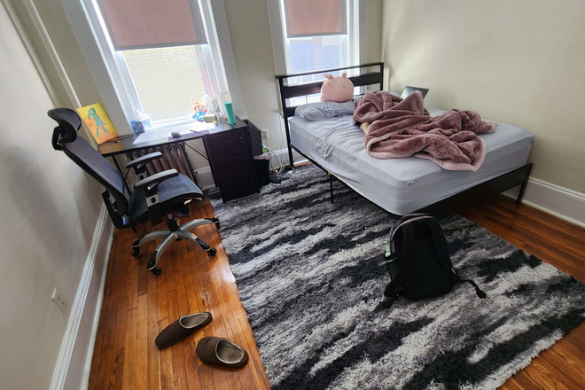 Room with bedframe and desk - Apartment right across from Griggs T stop