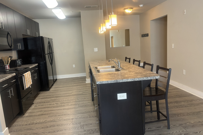 Kitchen - The Oasis Vue Student Housing first floor 3 bedroom with personal office rooms Apartments