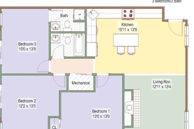 Layout- Bedroom 3 with own bath - Gregory Creek Townhomes