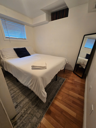 Bedroom B: $980 Private room with Queen Sized Bed (Shared bathroom) +$200 for double occupancy - Private room in a shared basement at Teakwood Drive + Utilities Included