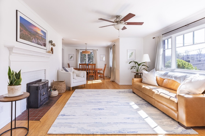 Living Room - Fully Furnished 3 Bedroom - Walk to Campus, Private Backyard, Newly Renovated