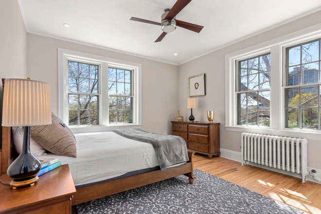 Master Bed with view to Charles River - 2 Bed LUXURY, FURNISHED at Harvard Sq, AVAIL 1/1/2025! , FLEX LEASE, PET Friendly Condo