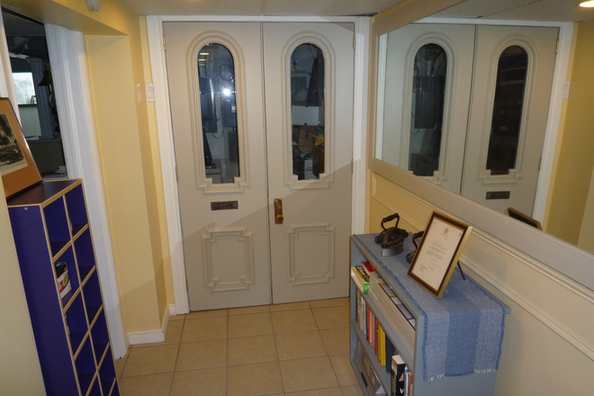 apt. entrance - Large basement one bedroom furnished apt. for single.High speed internet. Cleaning . BB