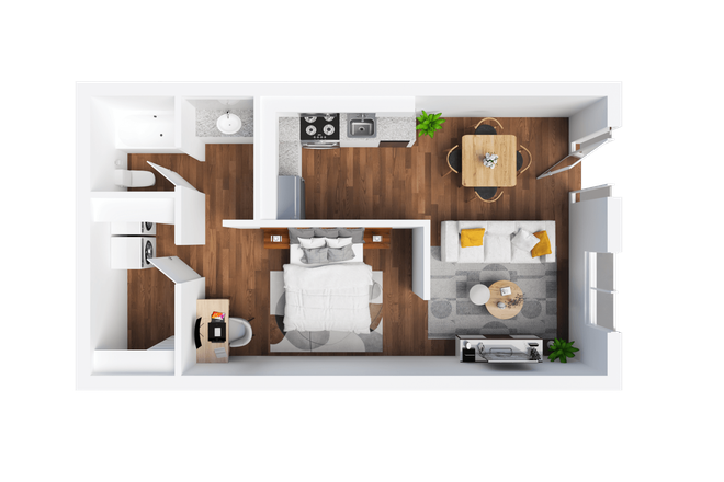 Floorplan - Spectacular 1 Bedroom Apt, at The Lodge