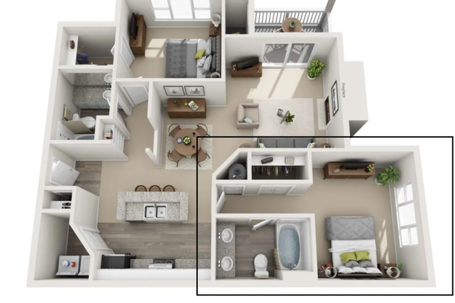 Layout - In search of roommate for 2Bed2Bath in Autumn Woods