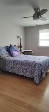 Full size bed, ceiling fan and light - Furnished room-Sequola Rd-Hamilton House