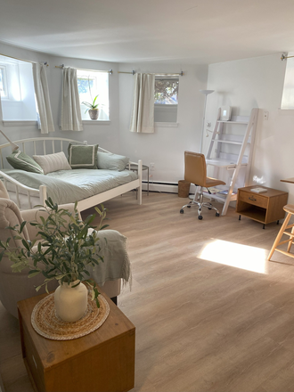 Main space from the entry door (daylight) - 863 Mass Ave, Unit 11. Fully Furnished + Utilities included Apartments