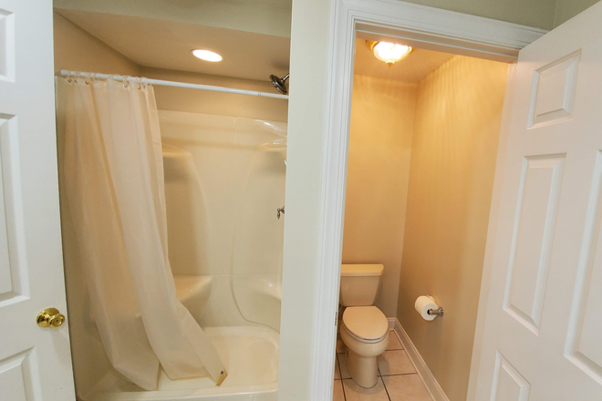 master bathroom in basement - Heights Lane Townhome