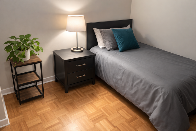 Bedroom A: $955 Private room with Double sized bed - Private room for rent in a shared apartment at Roehampton Avenue