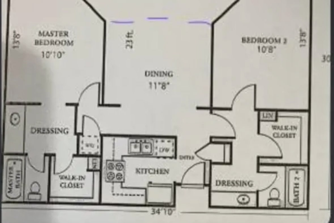 floor plan. - Private Room + Private Bath + Private Balcony Near UCSD | Fully Furnished | Minute Walk to Bus Stop