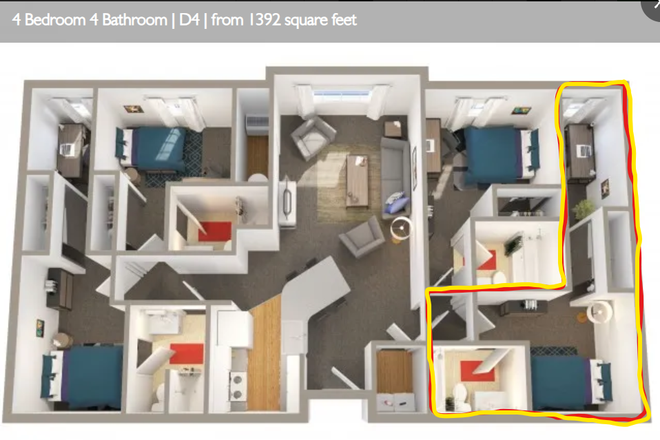 Layout - Campus Village‑E. Lansing Apartments