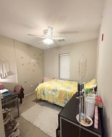 Individually locking bedroom with dresser, desk, and bed (with mattress) - Lark Chapel Hill, Apartment Close to Campus