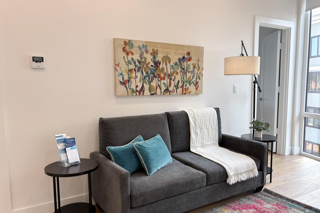 Living Room - HIC38405 Bright Newly-built 1BR w/ In-unit Laundry + MBTA, VERA Boston Landing