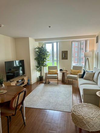 Living room - Furnished 1 bed 1 bath on HBS campus (1 Western Avenue) Apartments