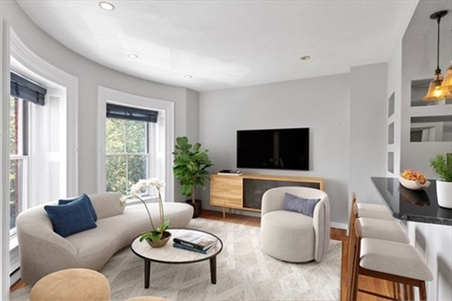 Living room - No broker fee* South End near Boston Medical 2Bed 1Bath Starting lease July 22