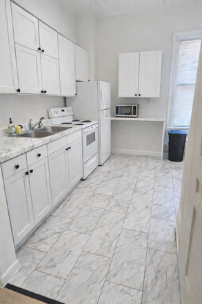 new renovated kitchen like this coming soon - Walk to UVM. 1 bed townhouse. 9ft ceilings pocket doors. Huge with heat & parking included