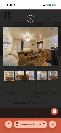 Living area - East Village Apartments