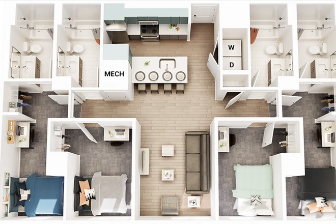 floor plan - Union on Knox Apartment